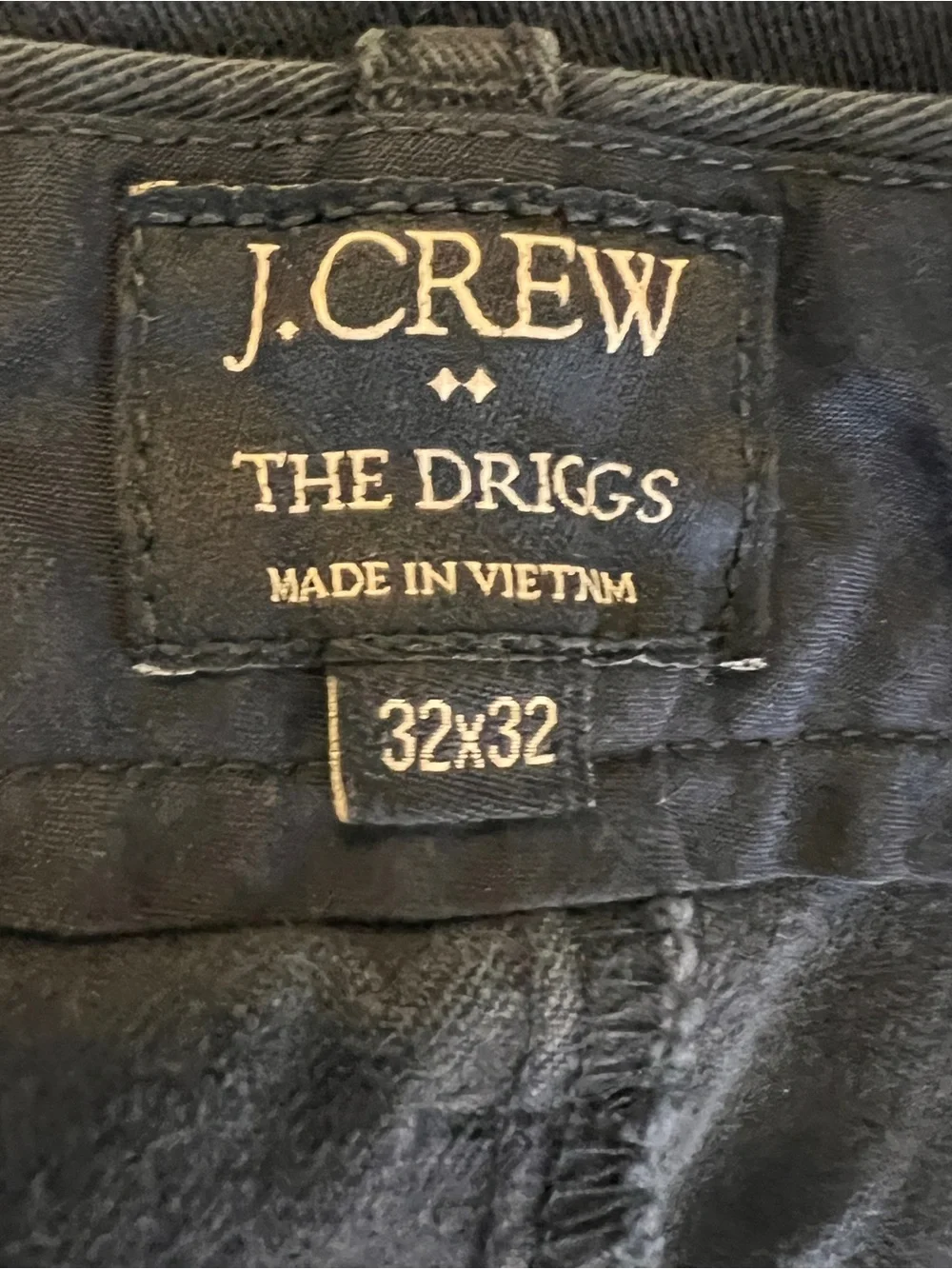 J.Crew Mens Size 32x32 Navy Blue The Driggs Trousers Chino Pants, GUC